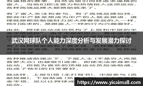 武汉网球队个人能力深度分析与发展潜力探讨